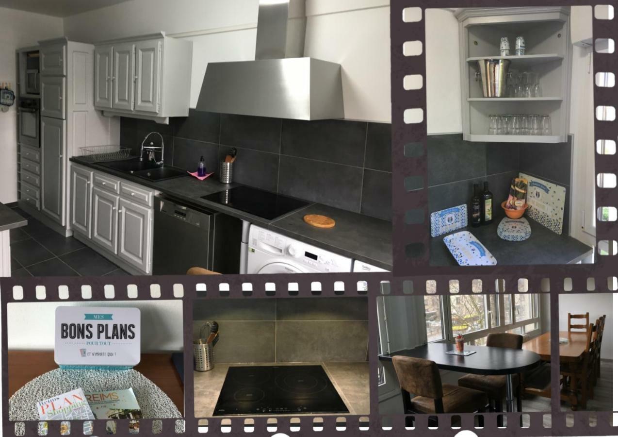 BedinReims burgundy bottle free parking&wifi free ideal 4 à 8 Adultes Exterior foto