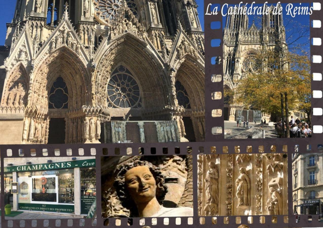 BedinReims burgundy bottle free parking&wifi free ideal 4 à 8 Adultes Exterior foto